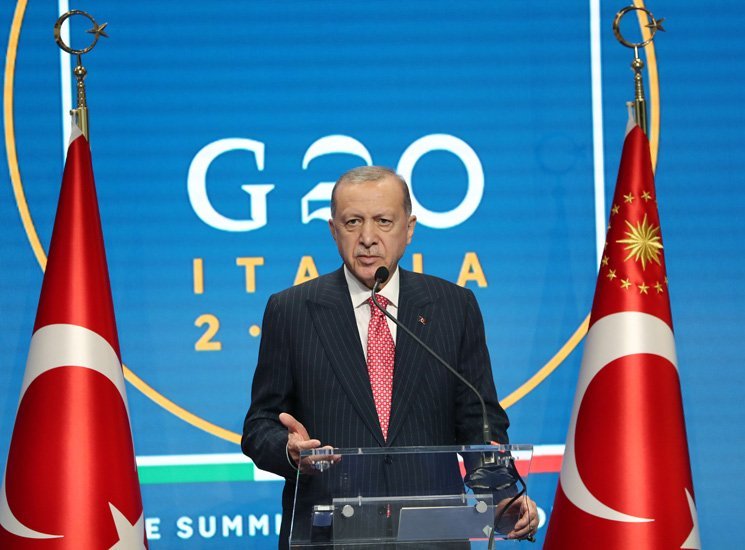 Cumhurbaşkanı Erdoğan, G20 Roma Liderler Zirvesi Sonrası Düzenlediği Basın Toplantısında,