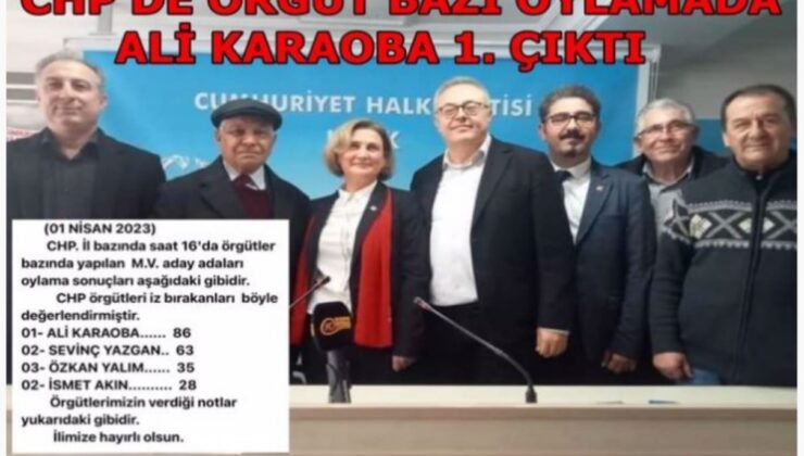 CHP UŞAK ÖRGÜT BAZLI OYLAMADA ALİ KARAOBA 1.ÇIKTI…