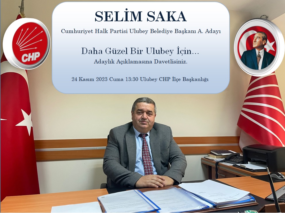 Uşak'ın Ulubey İlçesinde, İl Genel Meclisi Üyesi Selim Saka, Ulubey Belediye Başkanlığı Aday Adayı Açıklayacağı Bildirildi.