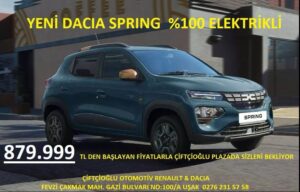 Yeni Dacia Spring %100 Elektrikli Spring 879.999 TL’den Başlayan Fiyatlarla Çiftçioğlu Plazada Sizi Bekliyor - yeni dacia spring 100 elektrikli spring 879.999 tl8217den baslayan fiyatlarla ciftcioglu plazada sizi bekliyor