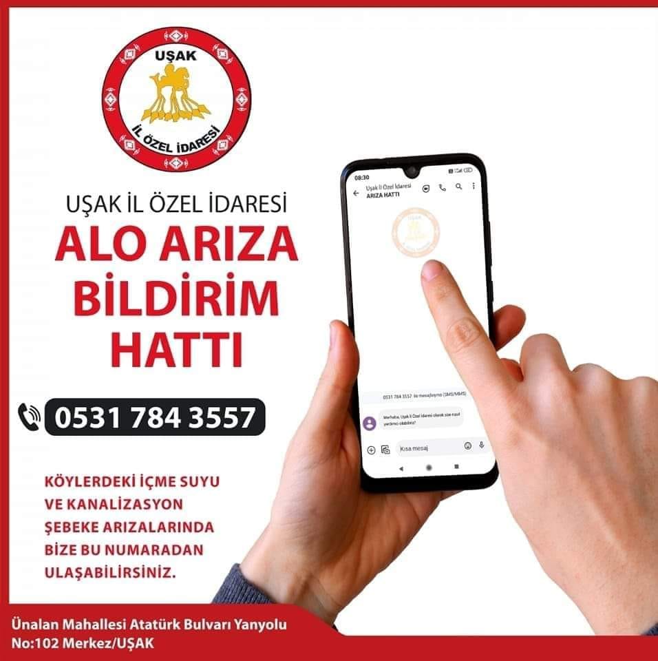 Uşak İl Özel İdaresi Duyurusu: İçme Suyu ve Kanalizasyon Şebeke Arızaları İçin İletişim Bilgisi - f75bb0a4 0928 4522 a6eb a9e478041f55 2