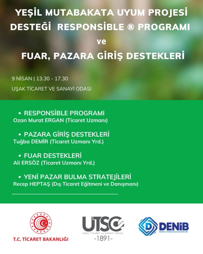 Yeşil Mutabakata Uyum ve İhracatta Yeni Fırsatlar Konulu Bilgilendirme Toplantısı Düzenleniyor