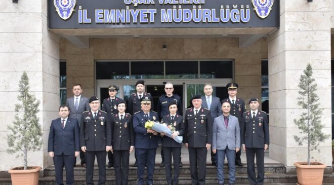 Uşak İl Emniyet Müdürü Sayın Mehmet Ali Kolcu, Polis Haftası Kapsamında İl Jandarma Komutanı Sayın Fahri Semiz’i Makamında Ağırladı