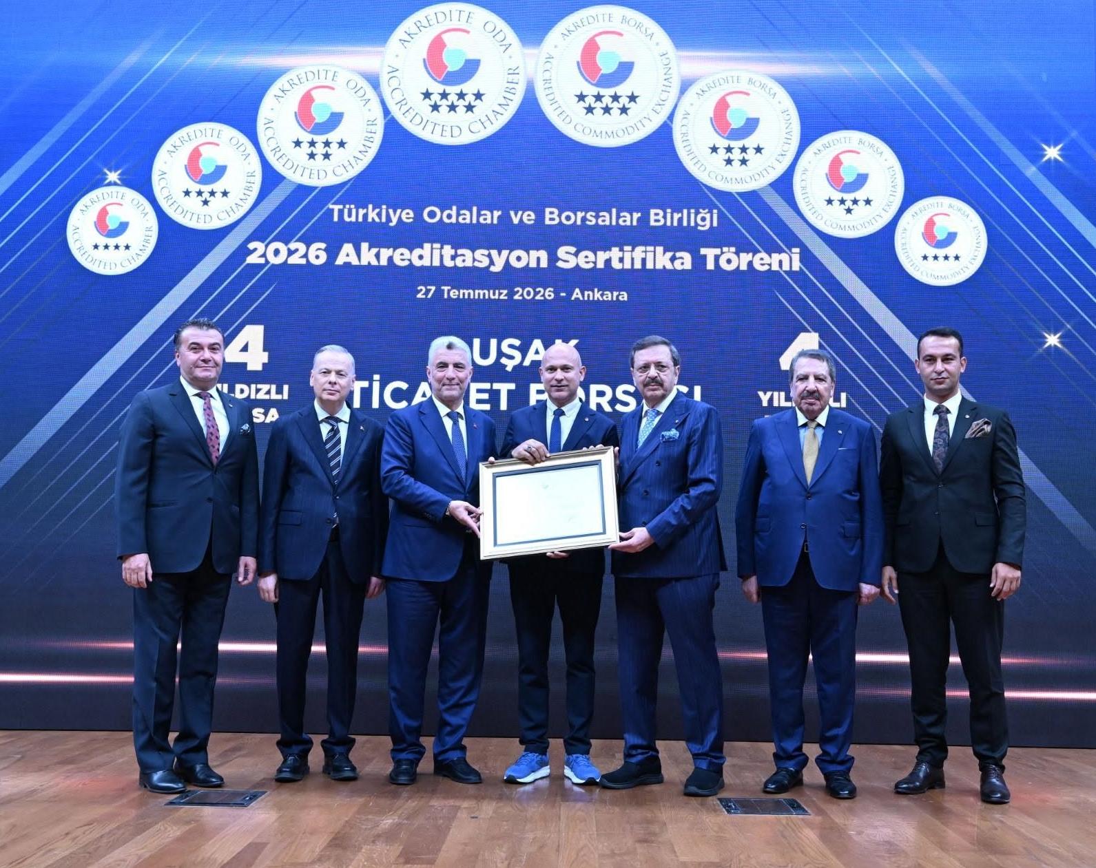 Uşak Ticaret Borsası, TOBB Akreditasyon Belgesi Almaya Hak Kazandı